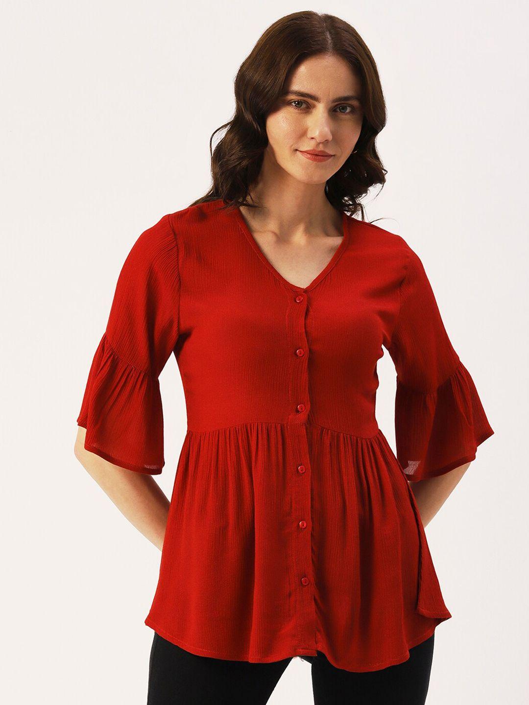 dressberry red crepe top