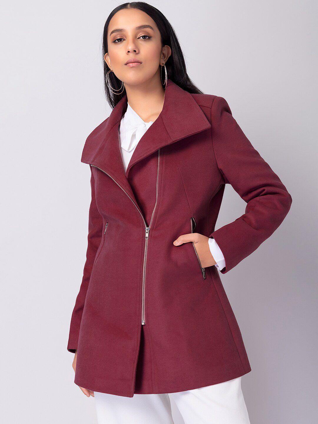 faballey women felt zippered peacoat