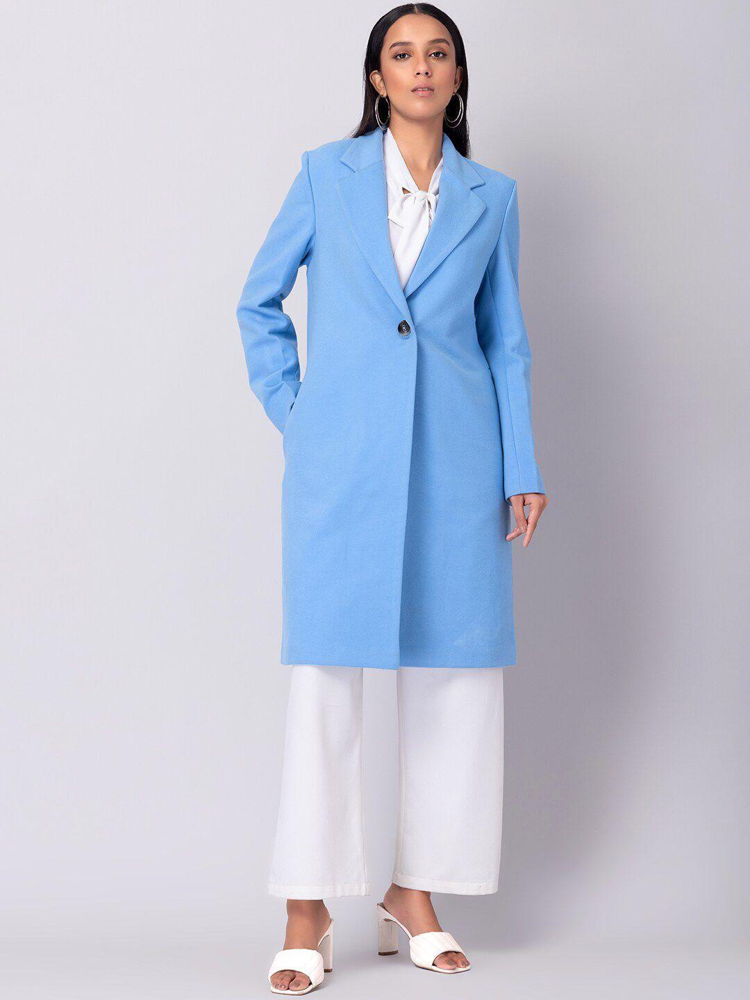 faballey women felt belted longline coat