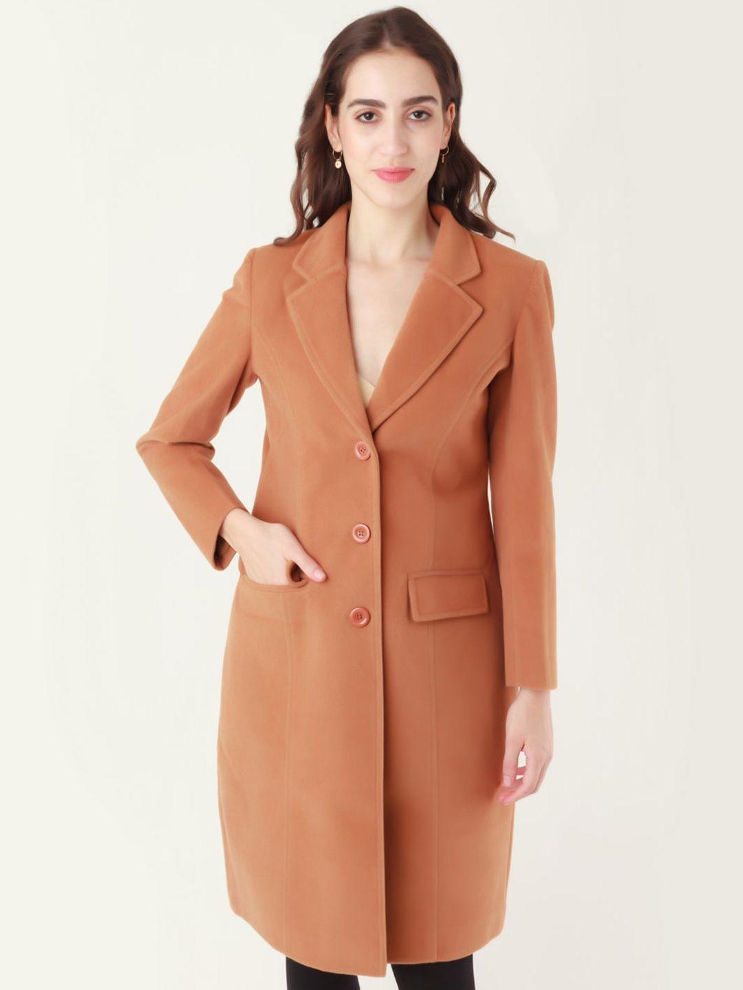 zink london notched collar longline overcoat