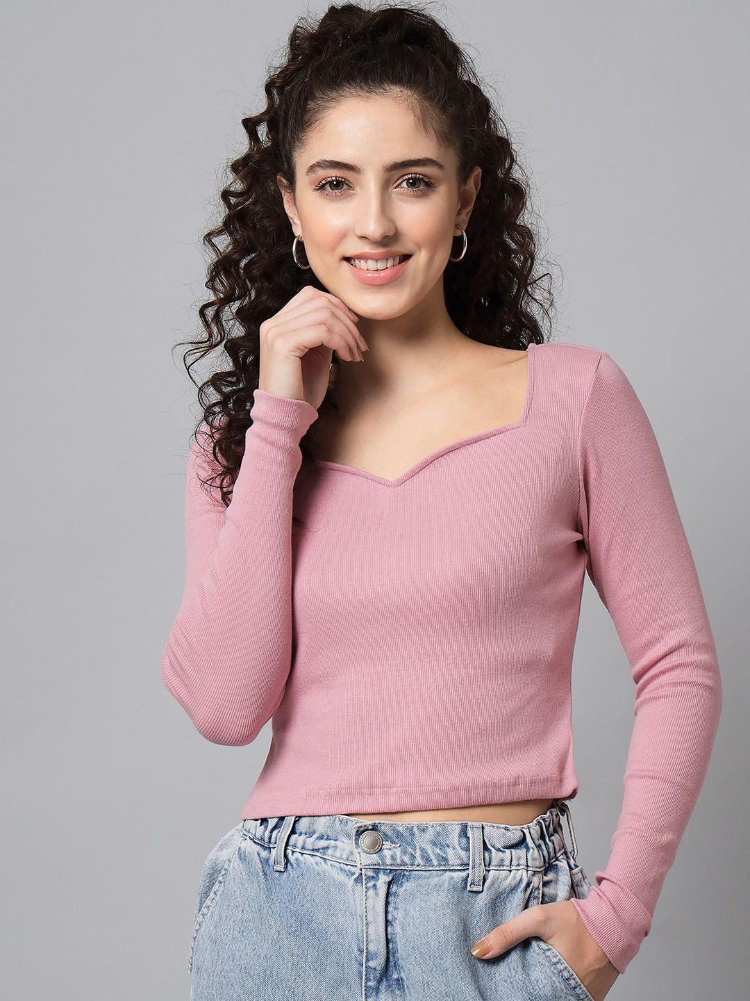 thread muster sweetheart neck crop top