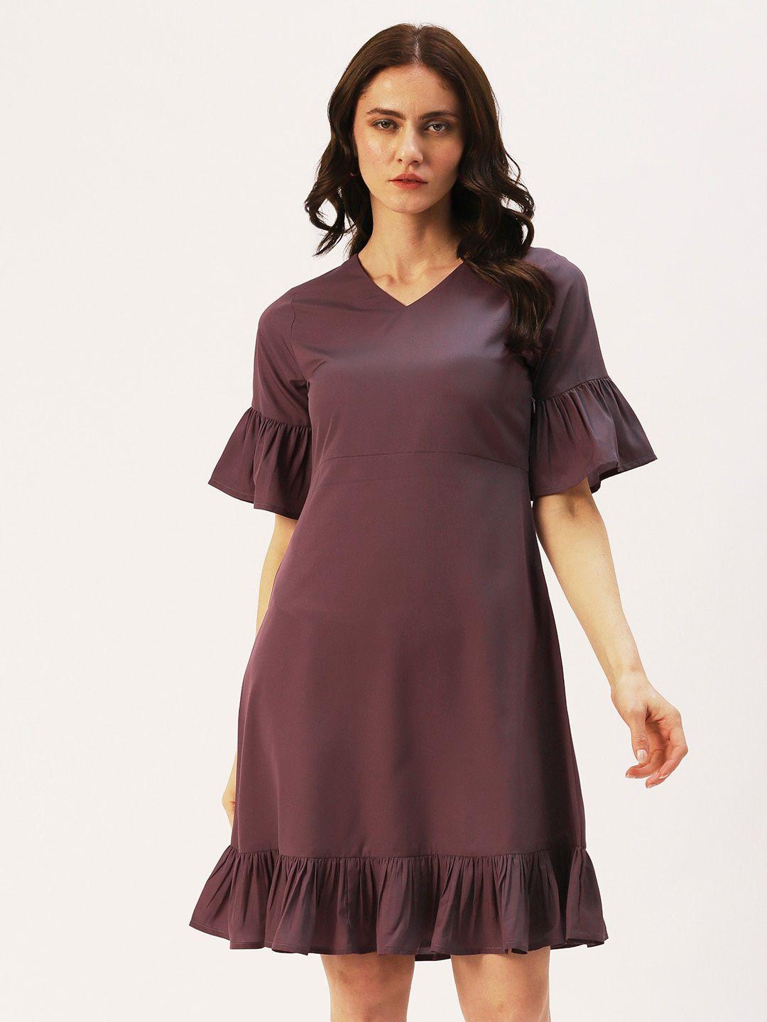 dressberry mauve crepe a-line dress