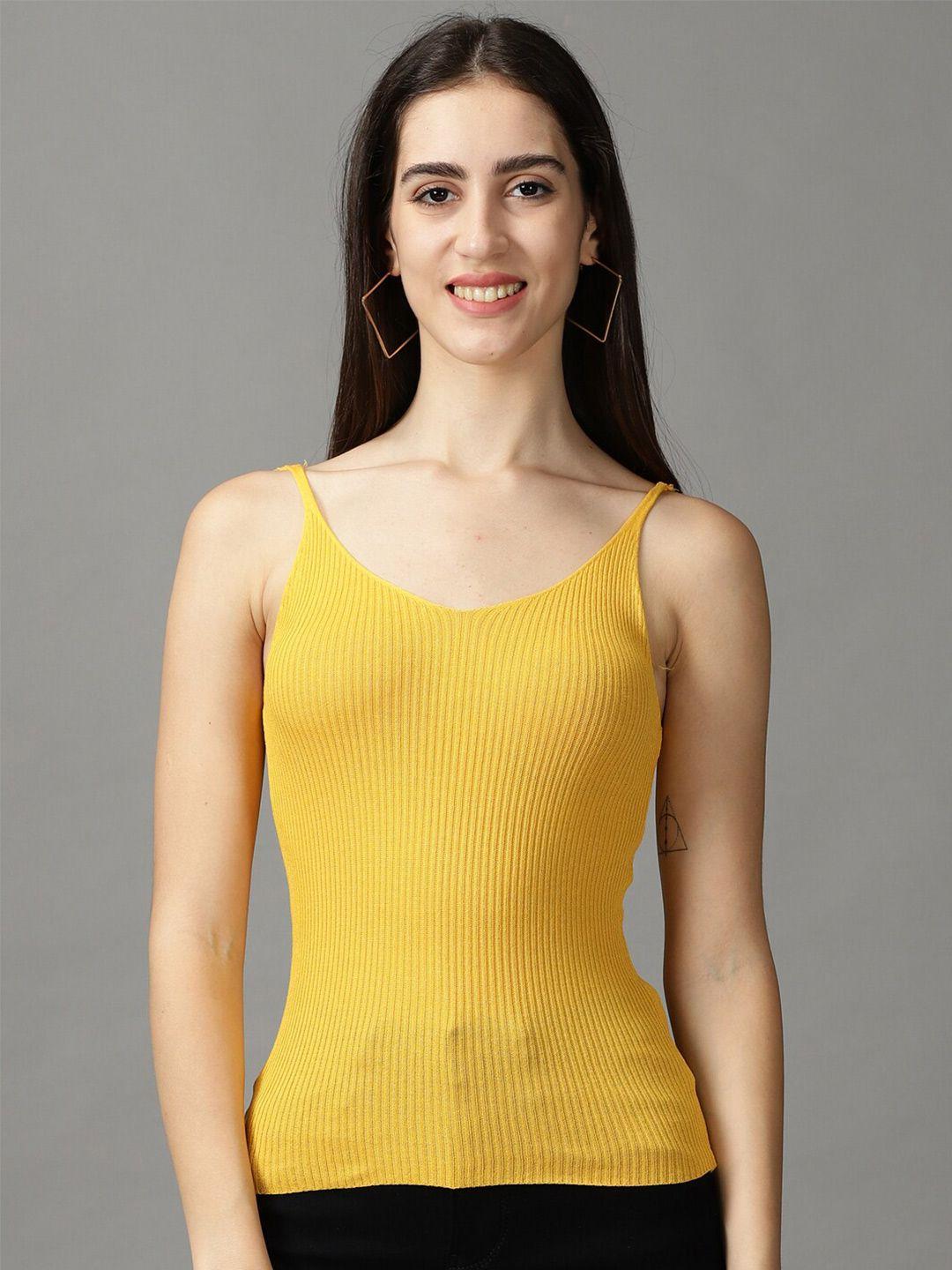 showoff acrylic ribbed top