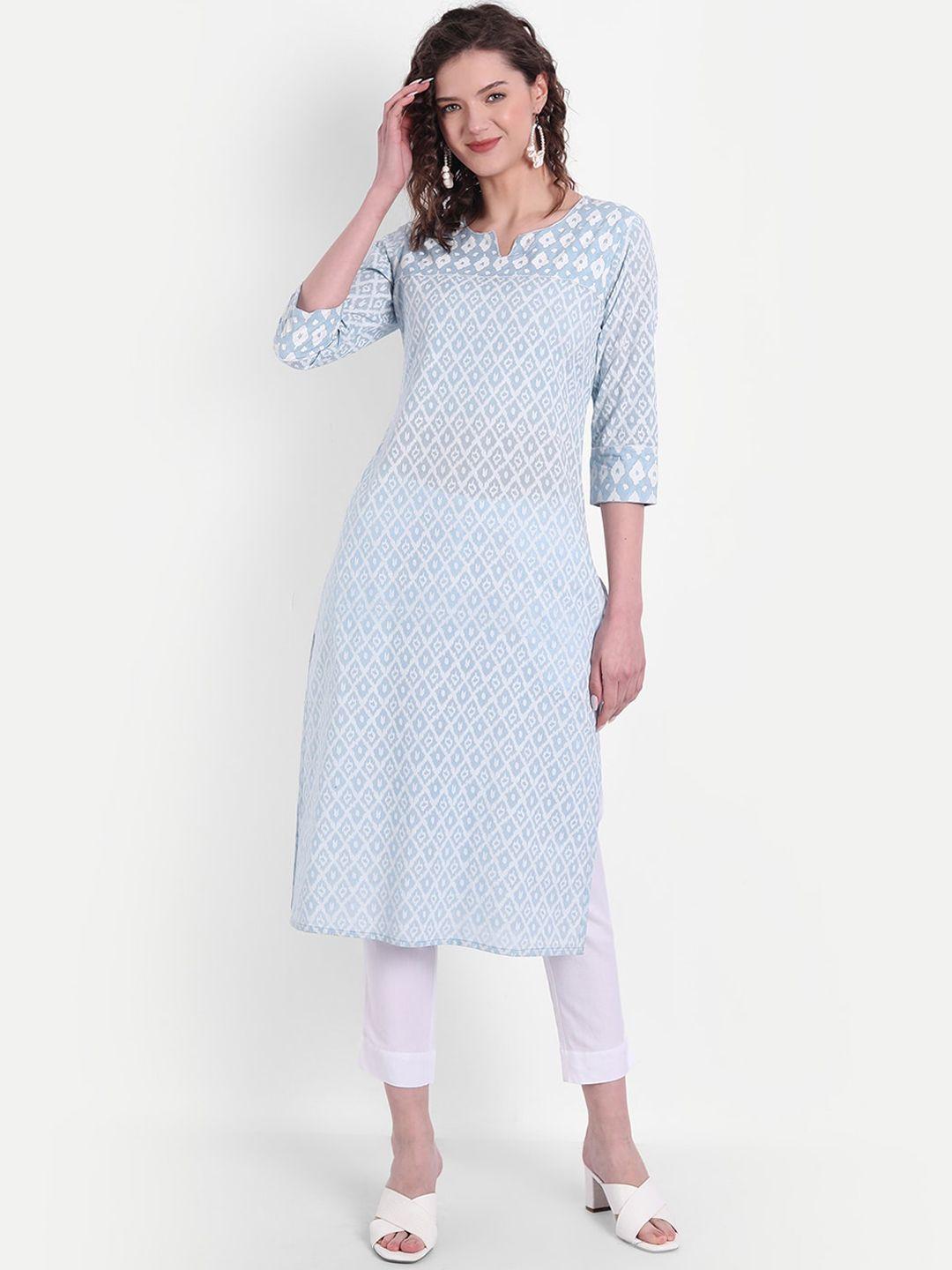 suti ethnic motifs printed pastels pure cotton kurta