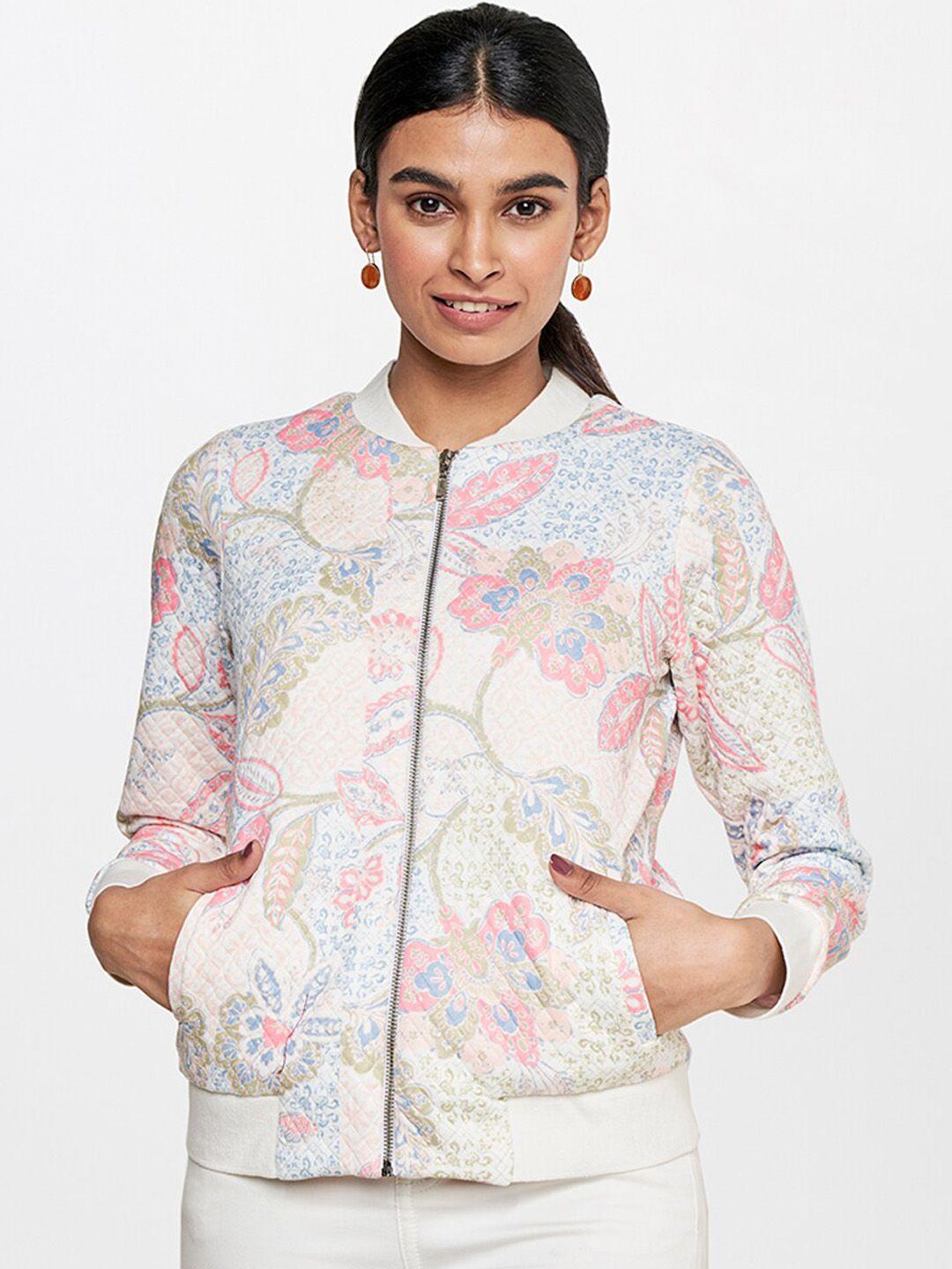 global desi women floral printed tailored jacket