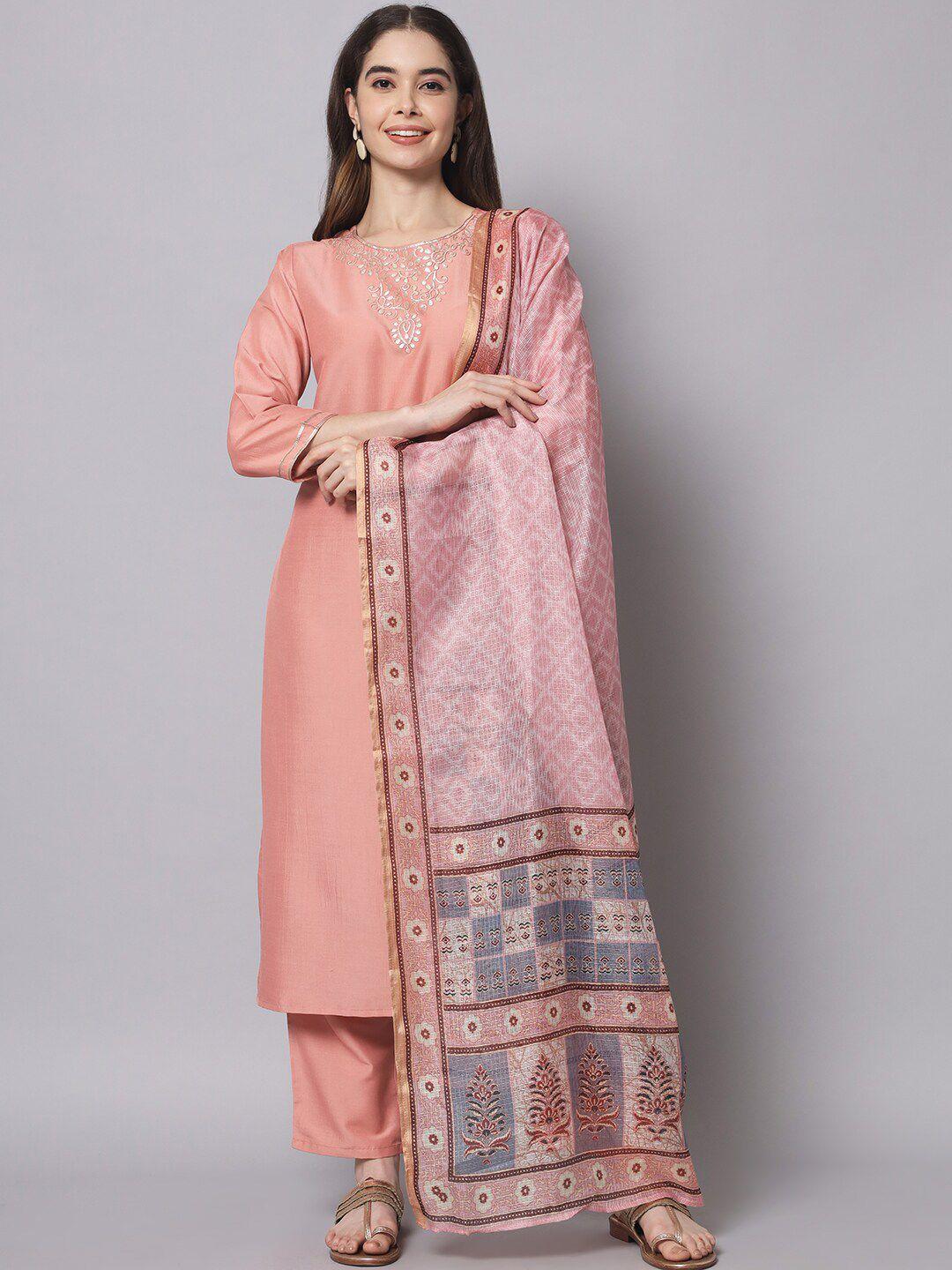 myshka women floral kurta with trousers & dupatta