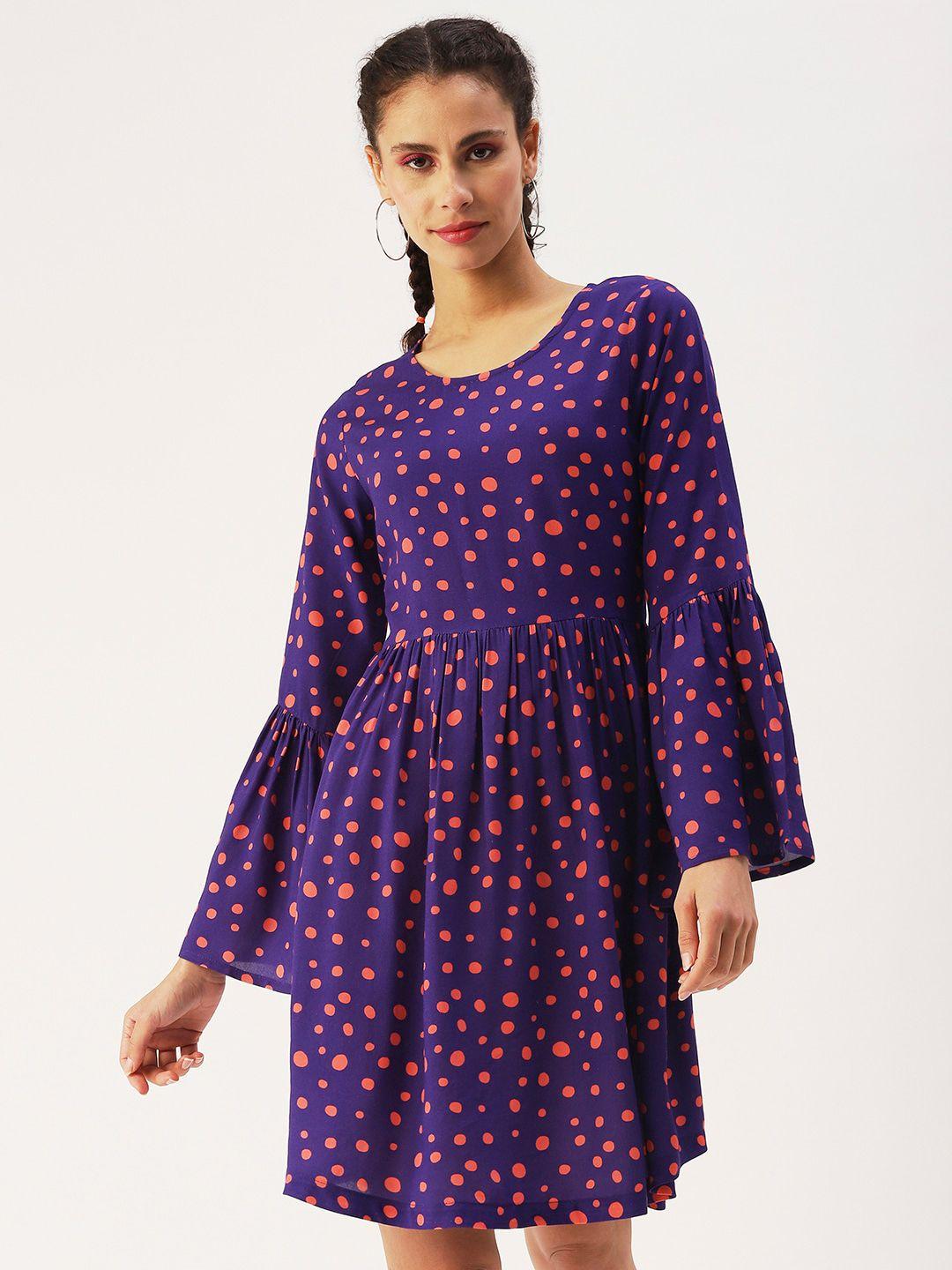 dressberry abstract printed fit & flare dress