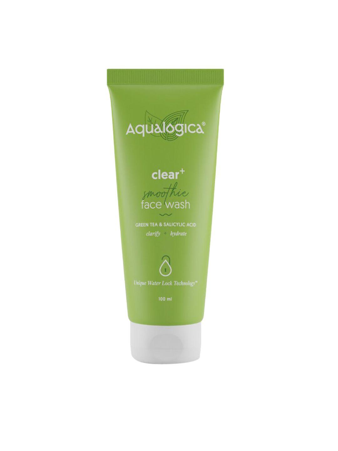 aqualogica clear+ smoothie face wash with green tea for excess oil & acne - 100ml