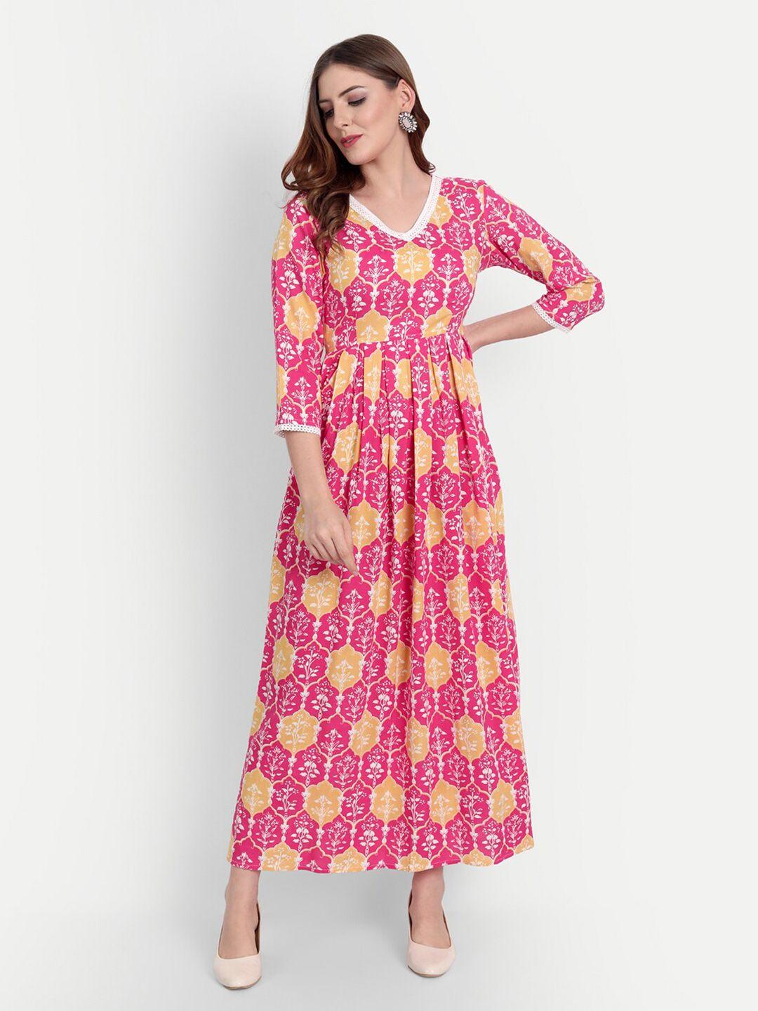 githaan ethnic motifs v-neck maxi dress