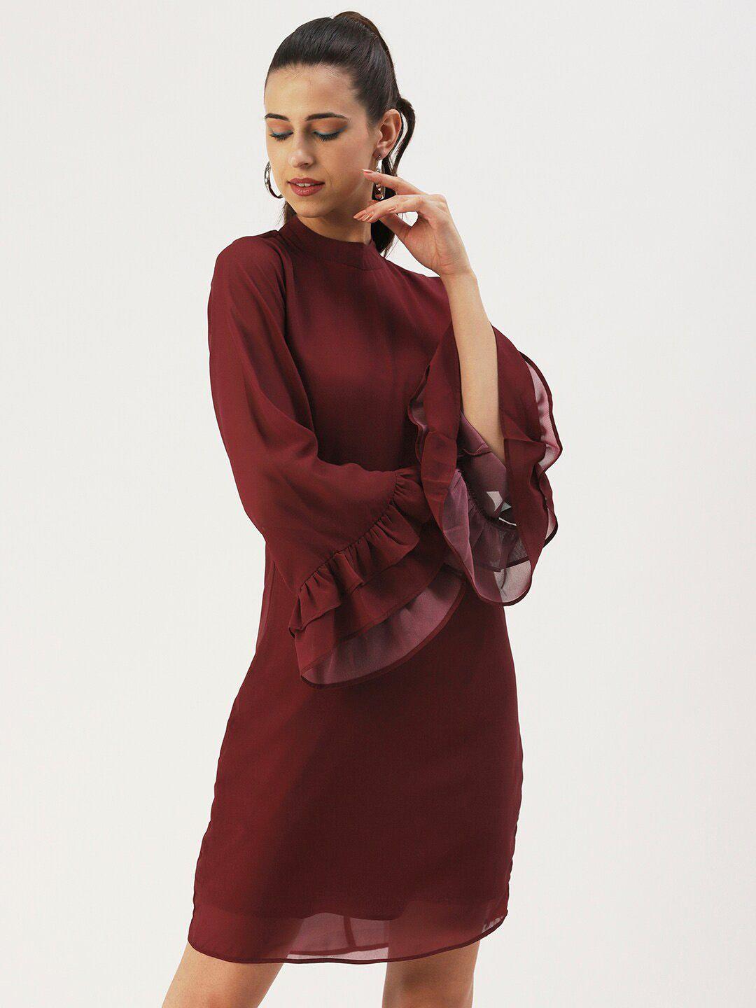 dressberry solid georgette sheath dress