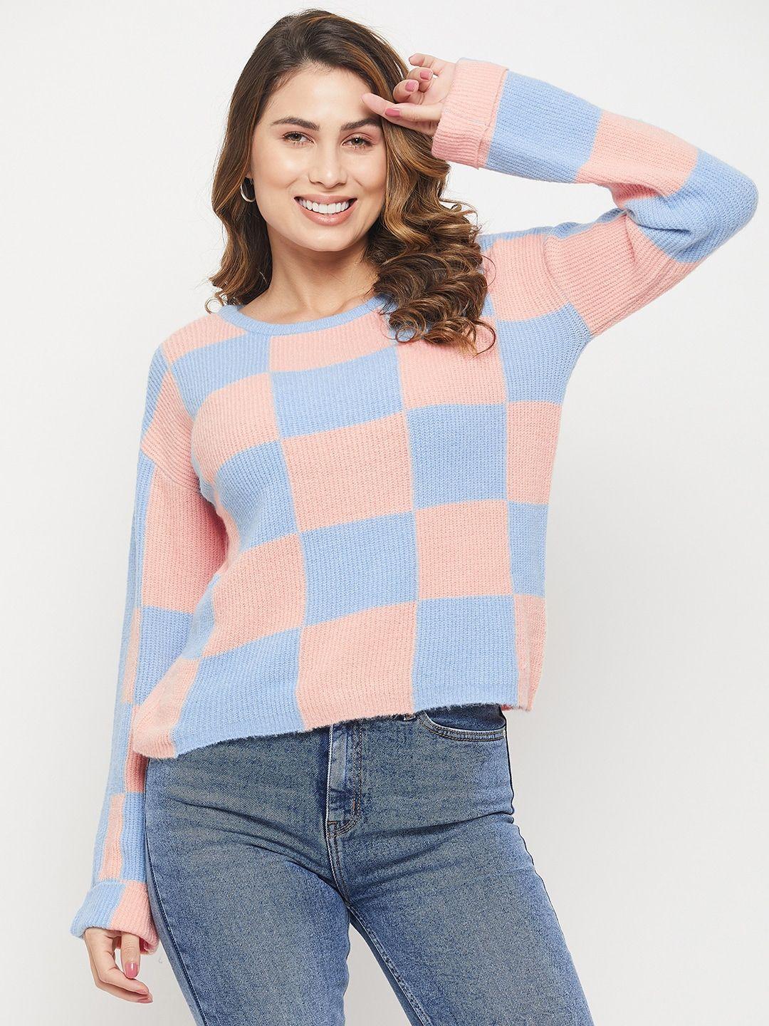 madame women acrylic colourblocked pullover