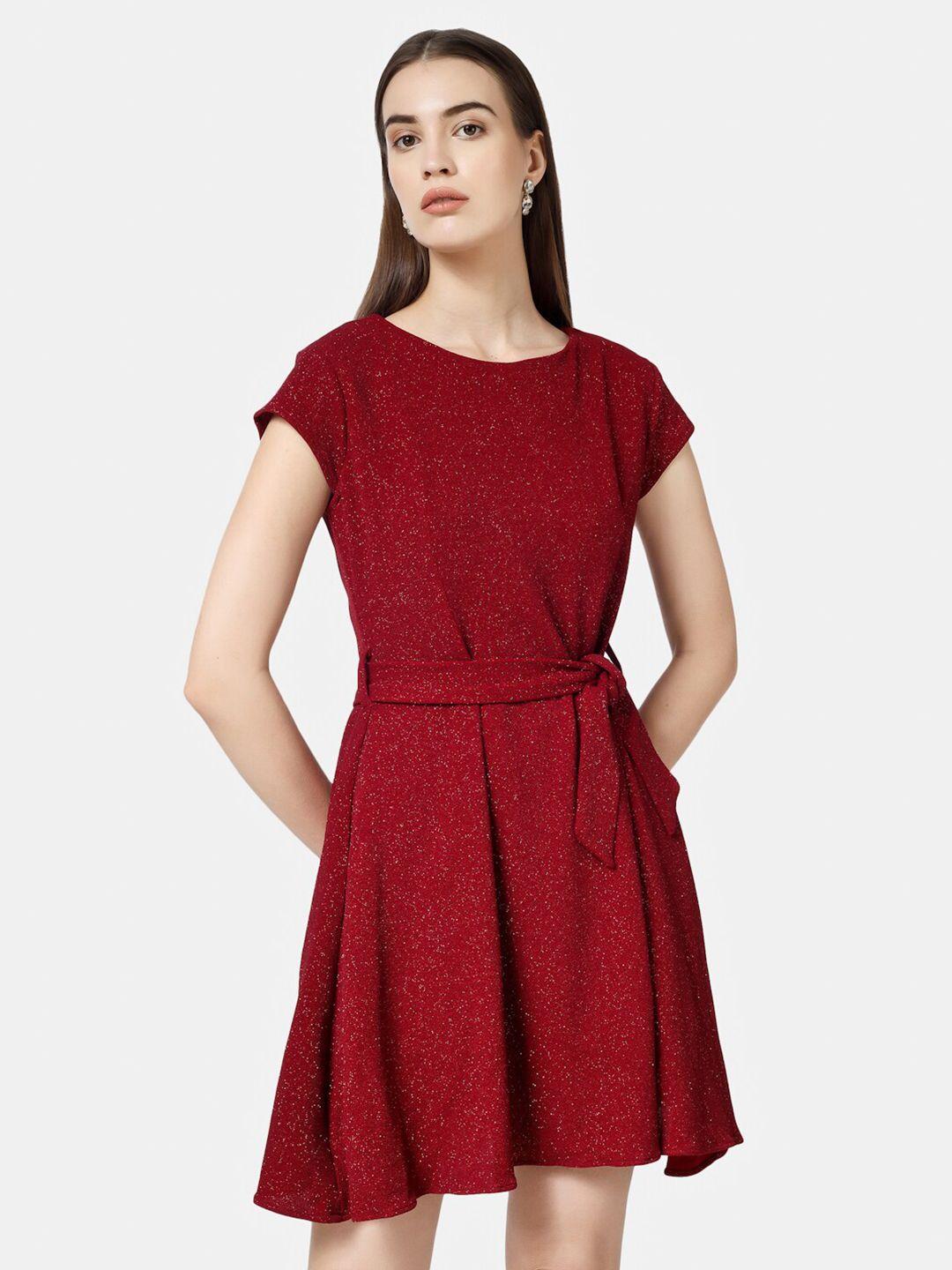 chanira la parezza pleated round neck dress