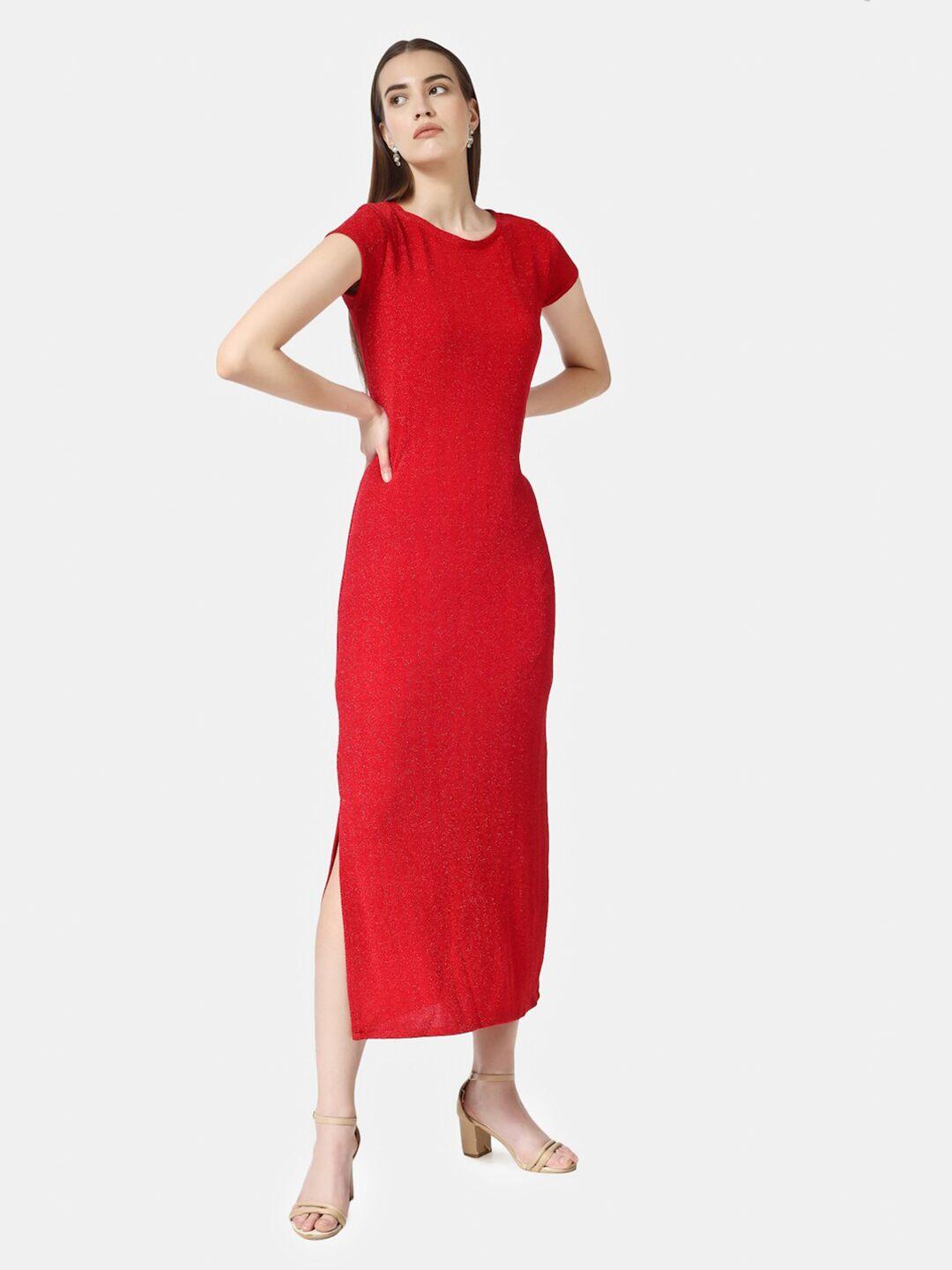 chanira la parezza self design sheath midi dress