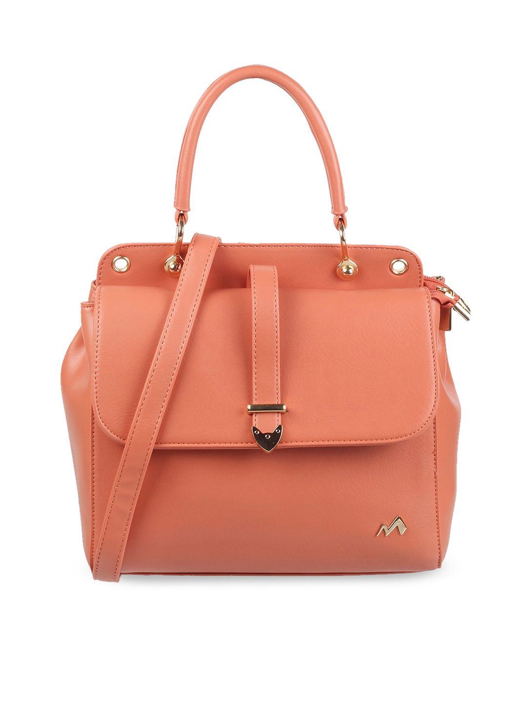 metro orange animal pu structured satchel