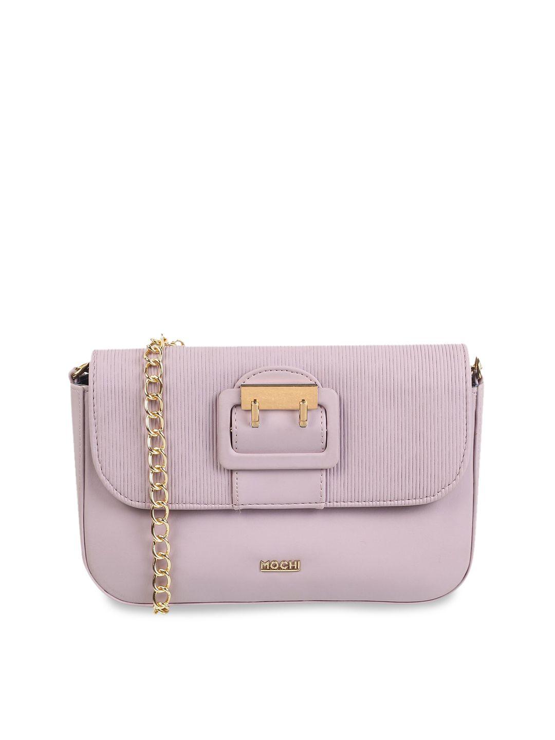 mochi purple textured pu structured handheld bag