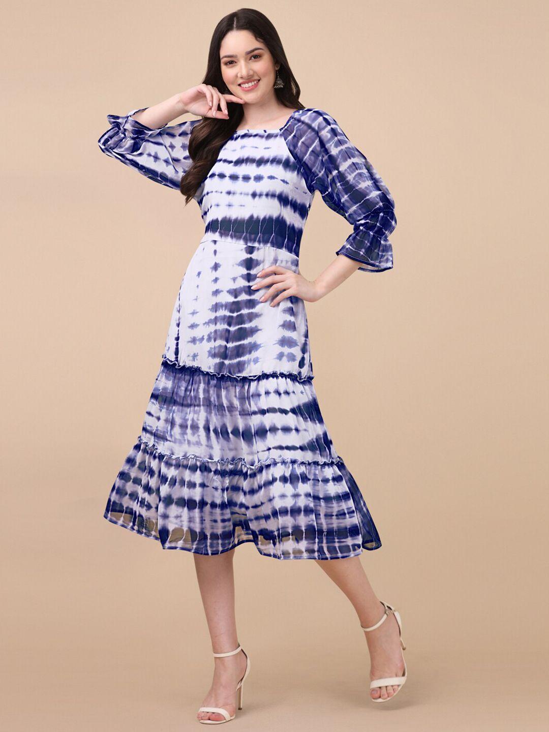 gufrina tie and dye georgette a-line midi dress