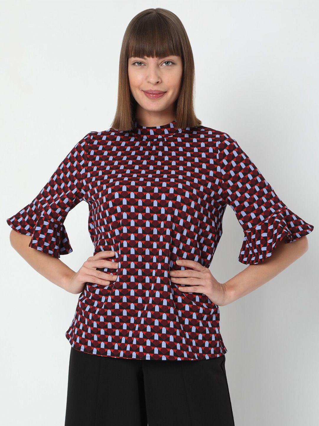 vero moda printed bell sleeves top