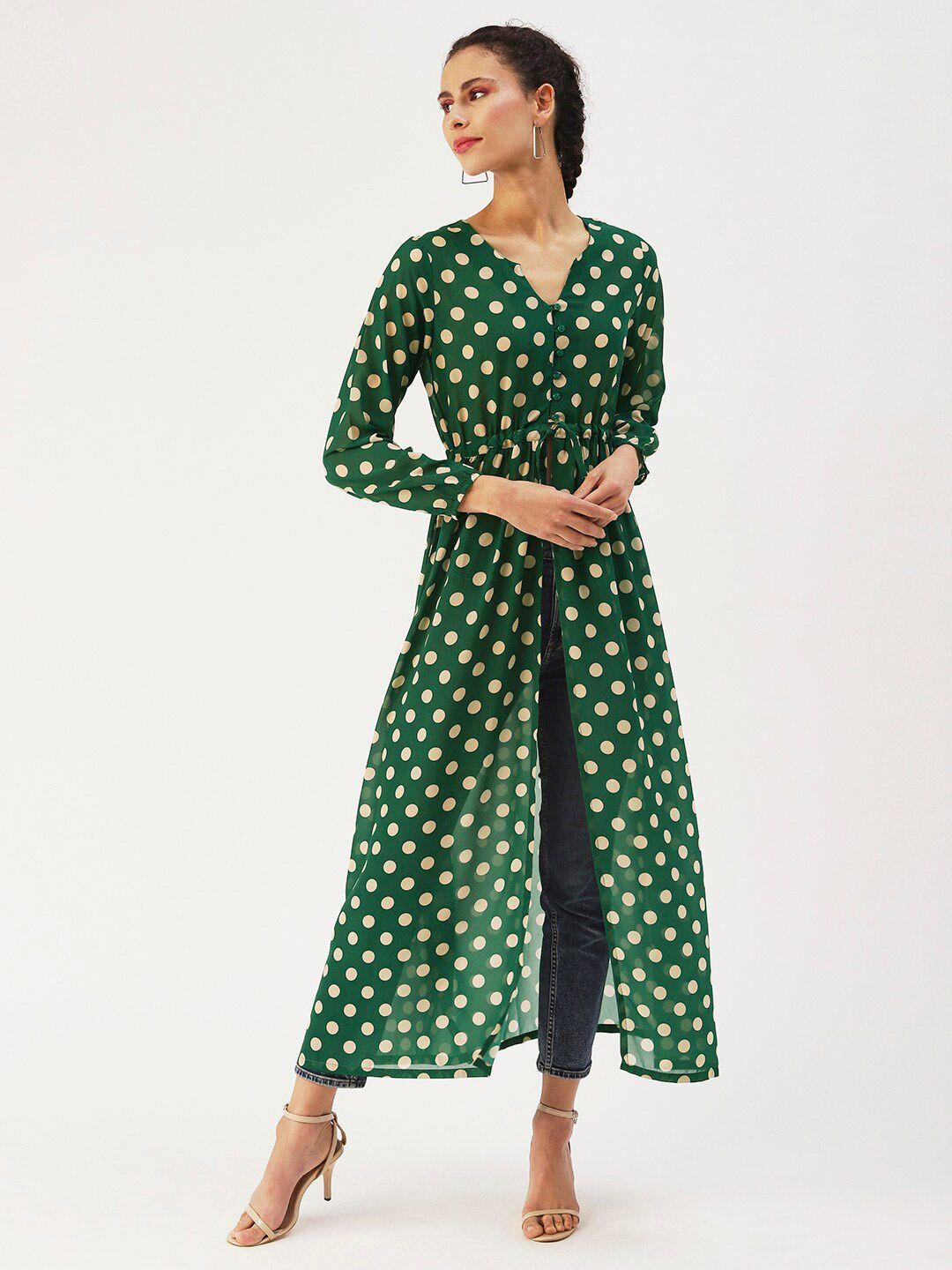 dressberry print v-neck maxi longline top