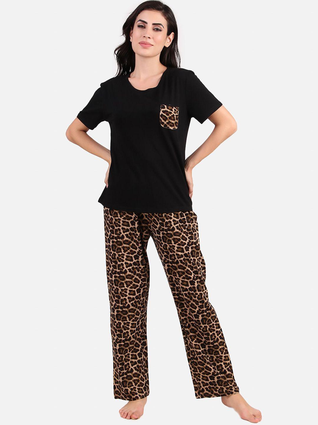 masha animal printed pure cotton night suit