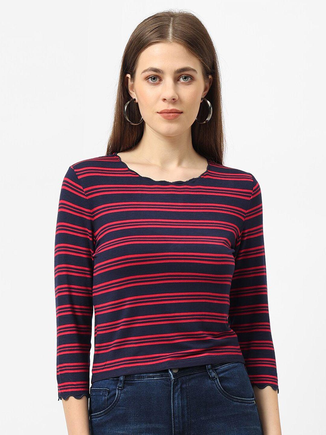 kraus jeans women striped round neck t-shirt