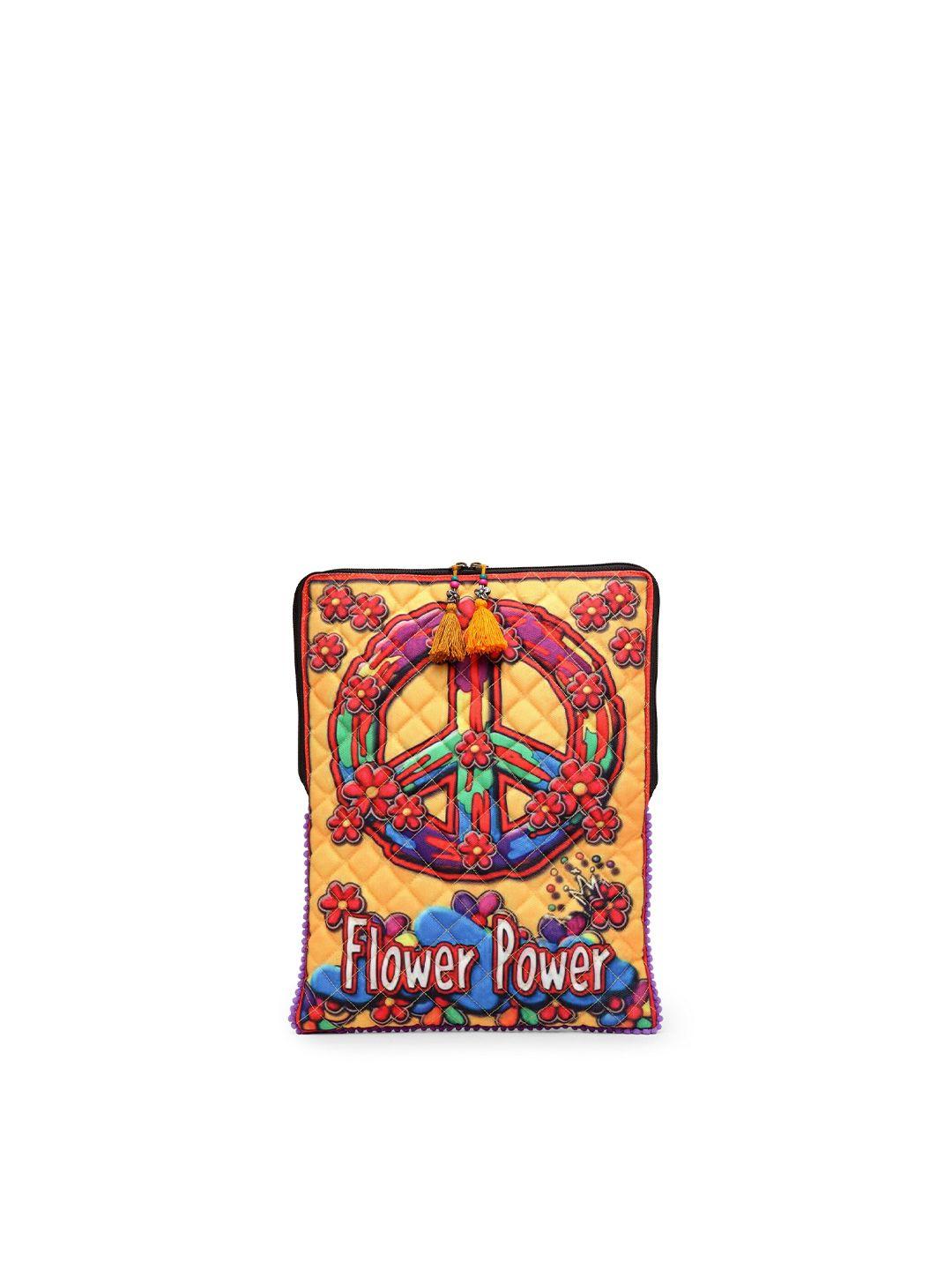 the house of tara unisex yellow & red printed laptop sleeve