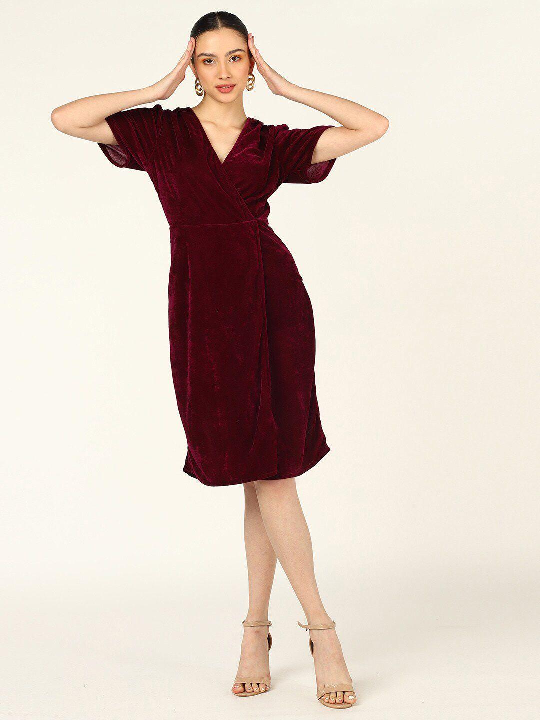 dodo & moa magenta velvet dress