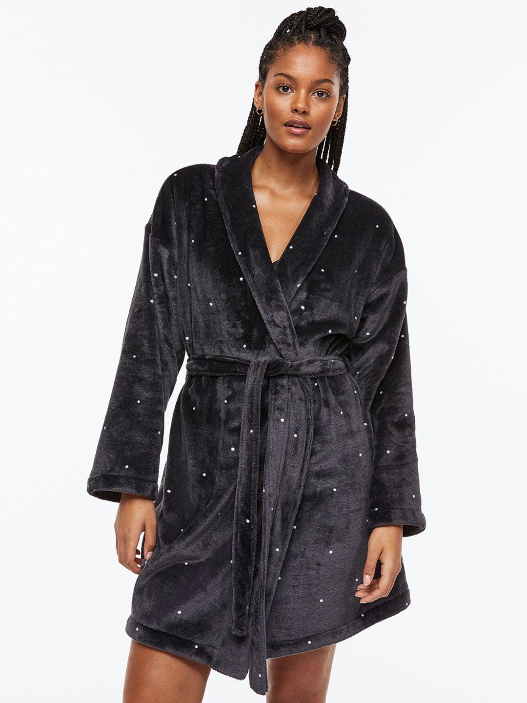 h&m women fleece dressing gown