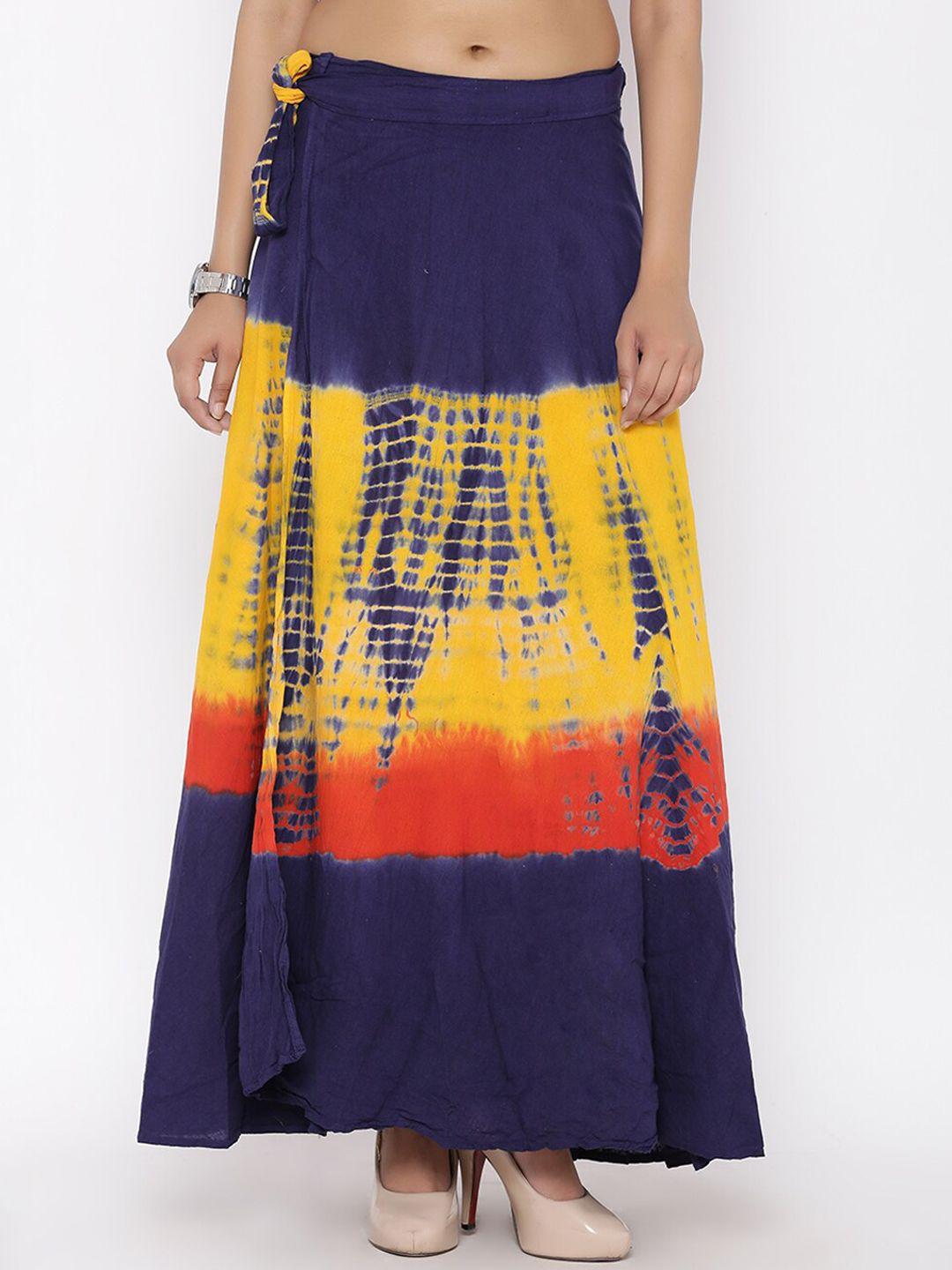 soundarya tie & dye printed cotton wrap around maxi skirts