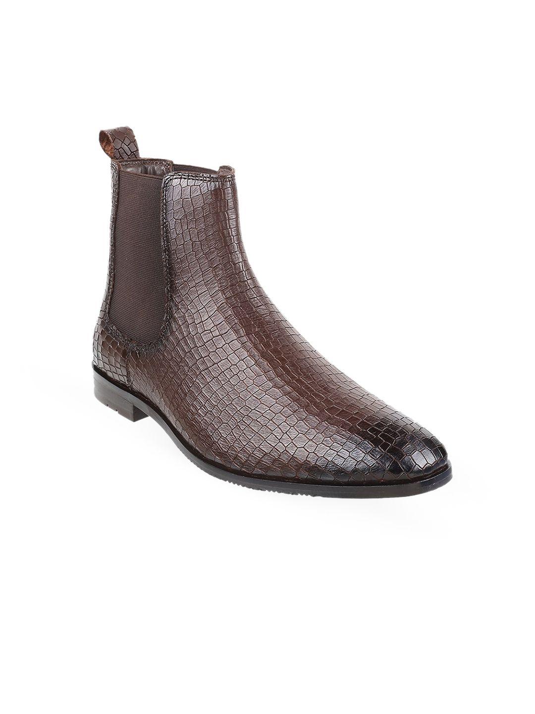 davinchi men brown textured boots