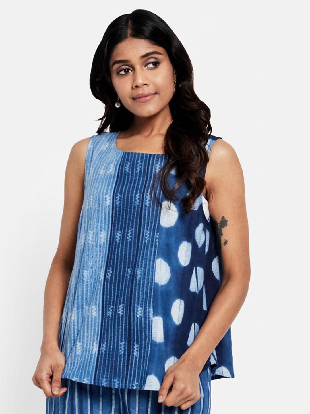 fabindia geometric print cotton top