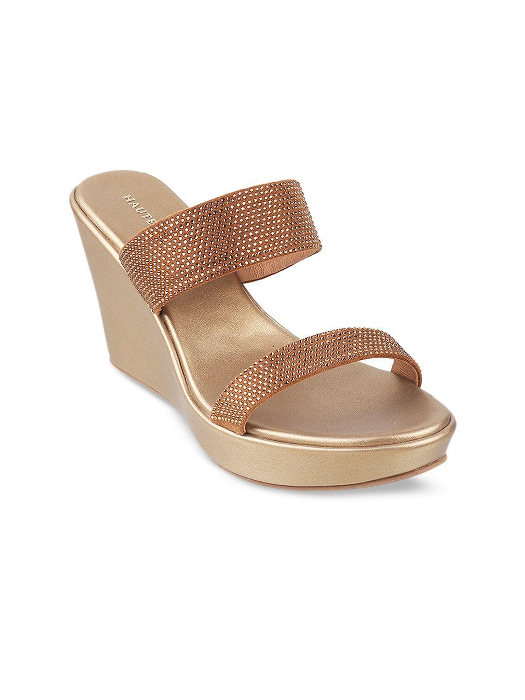 mochi gold-toned wedge sandals