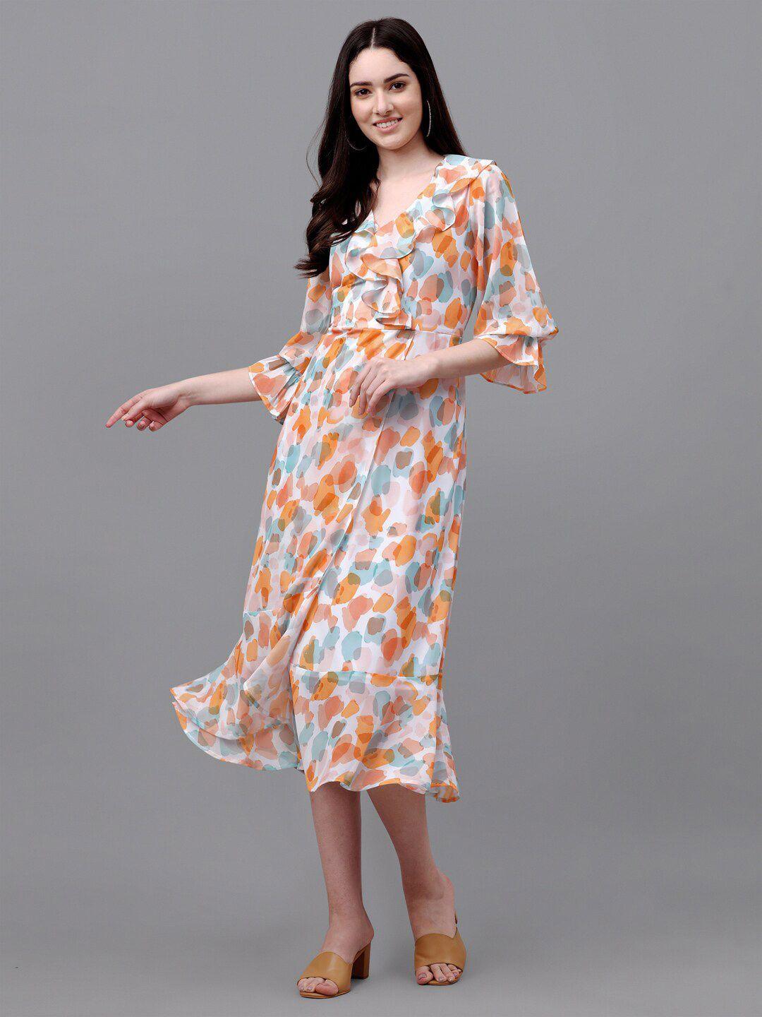 masakali co printed fit and flare midi dress