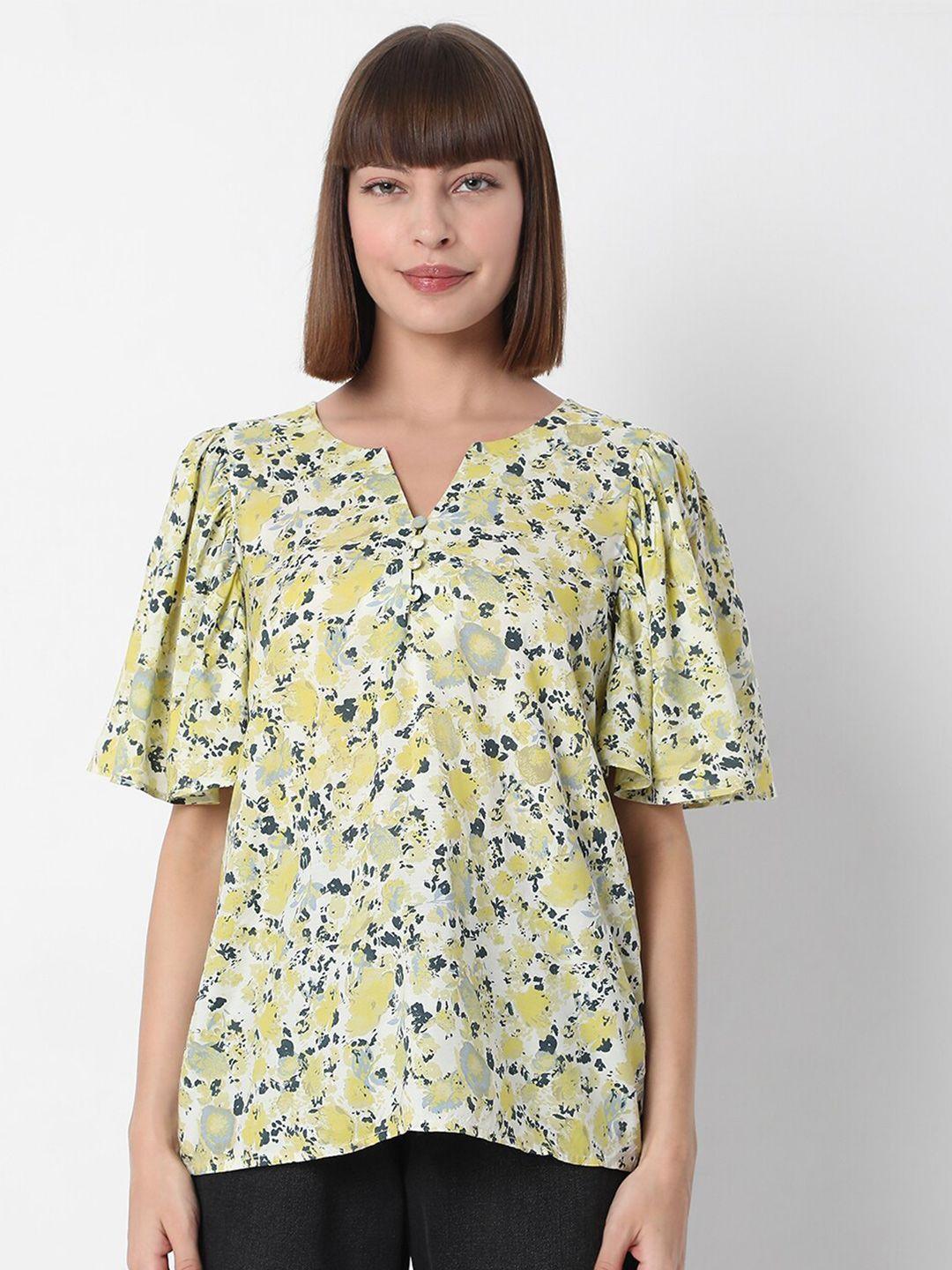 vero moda floral printed flared sleeves top