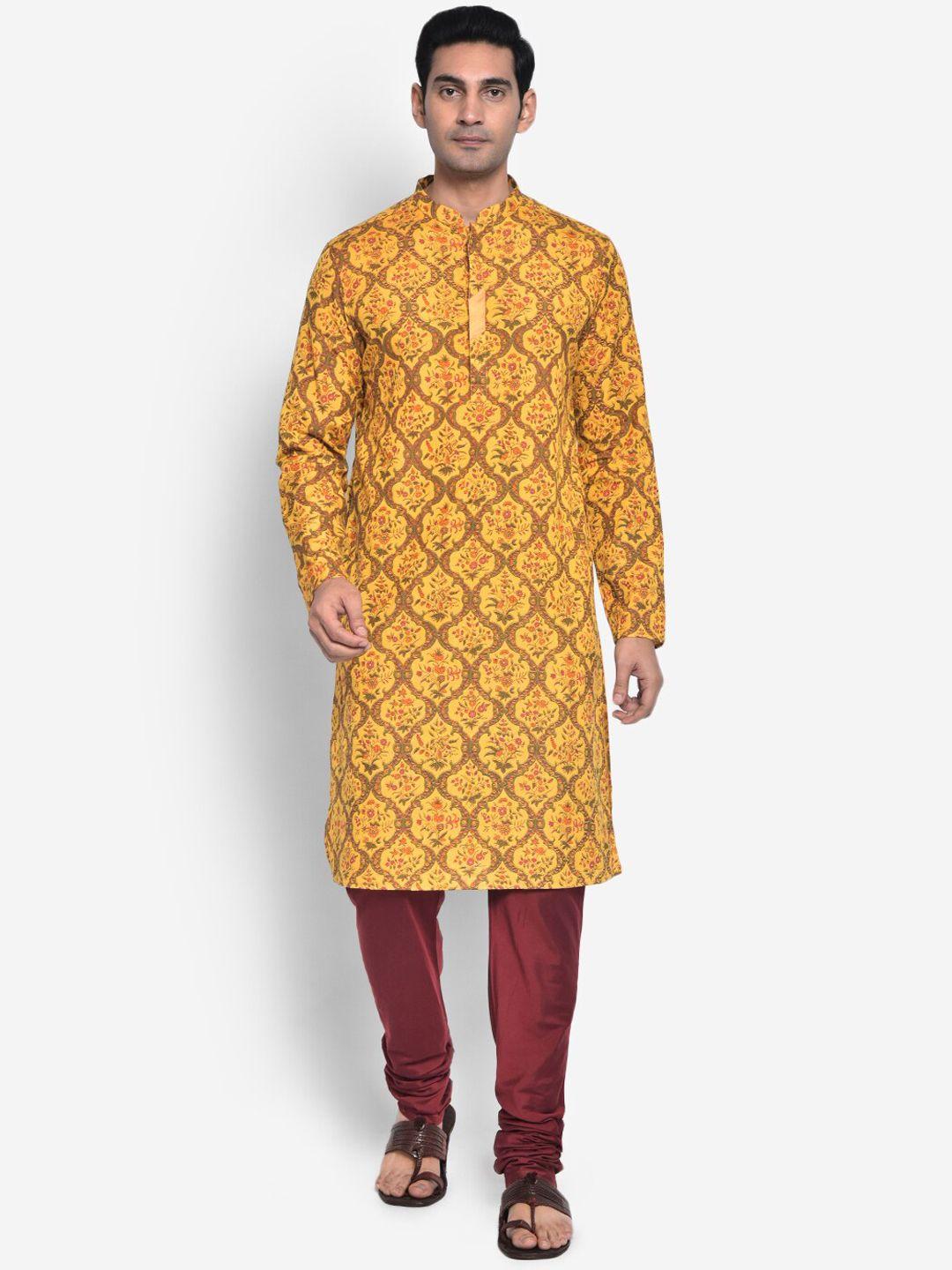 kisah men cotton ethnic motifs printed kurta