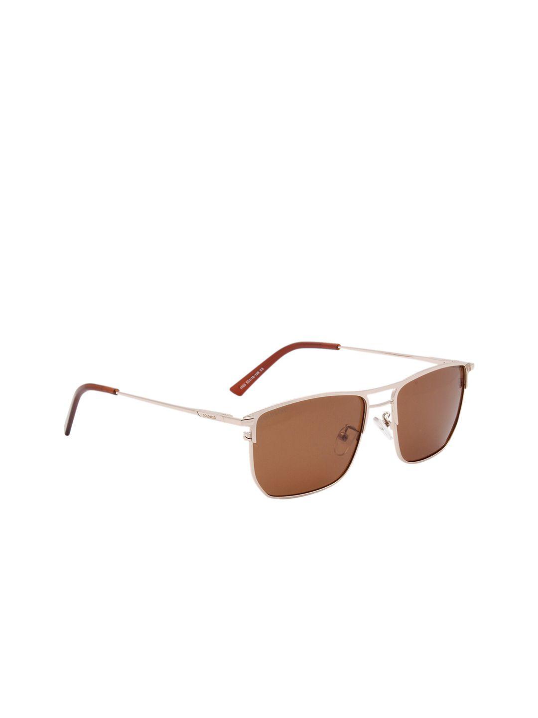 gold berg unisex lens & square sunglasses with uv protected lens