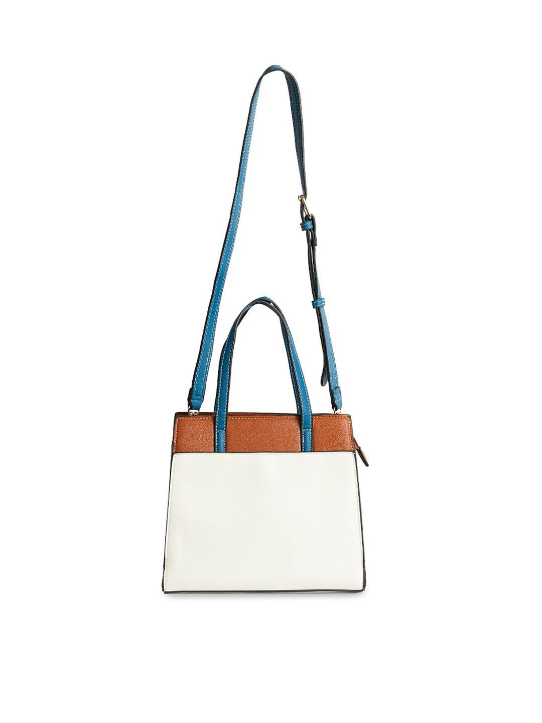 chumbak colourblocked pu bucket satchel