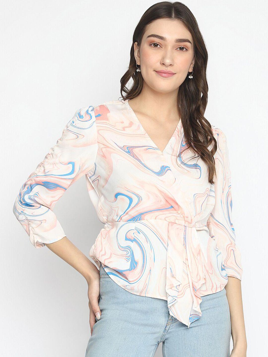 latin quarters print wrap top