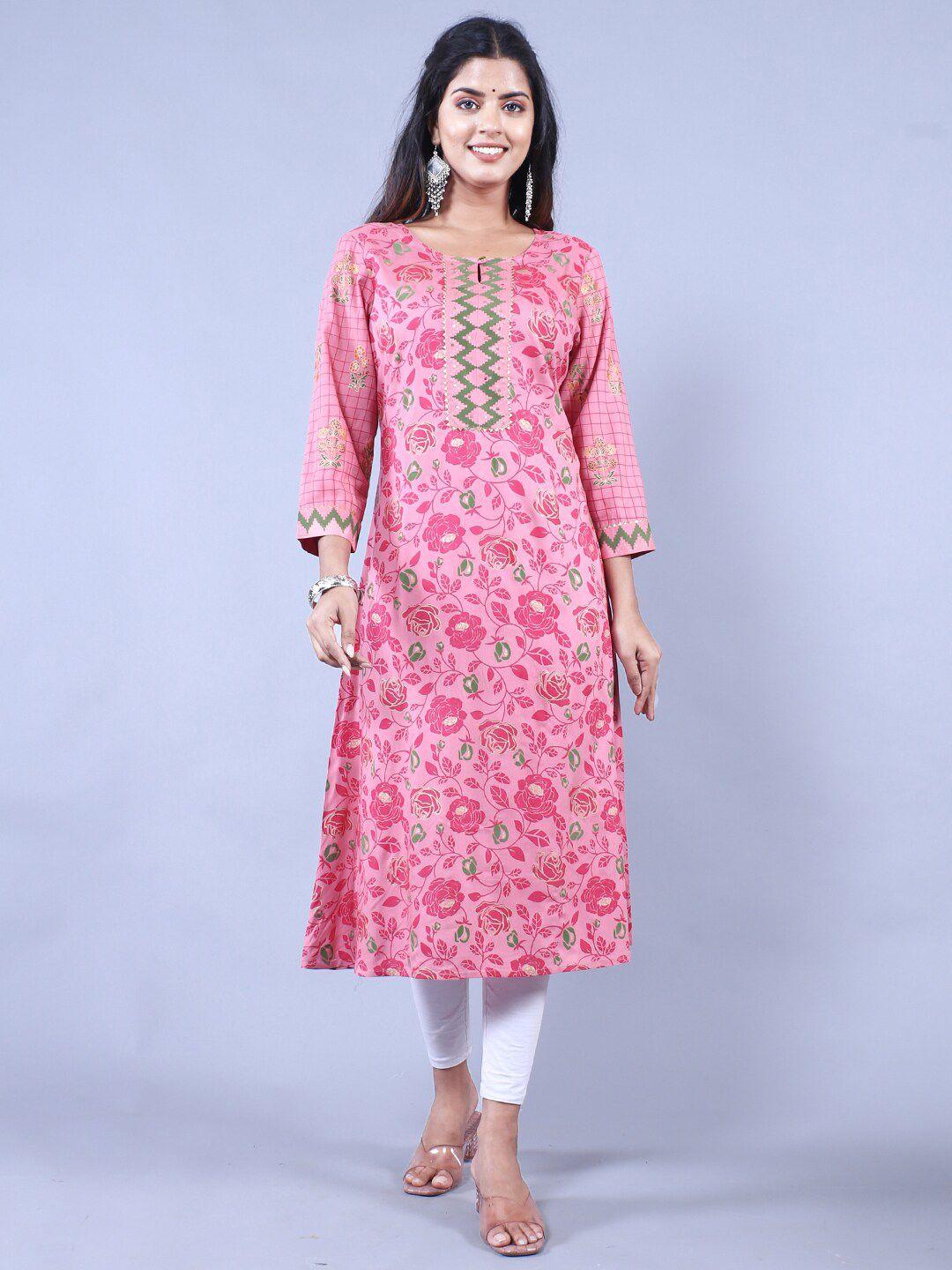 here&now printed straight regular fit kurta