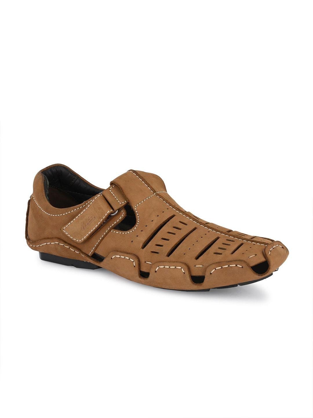 hitz men leather shoe-style sandals