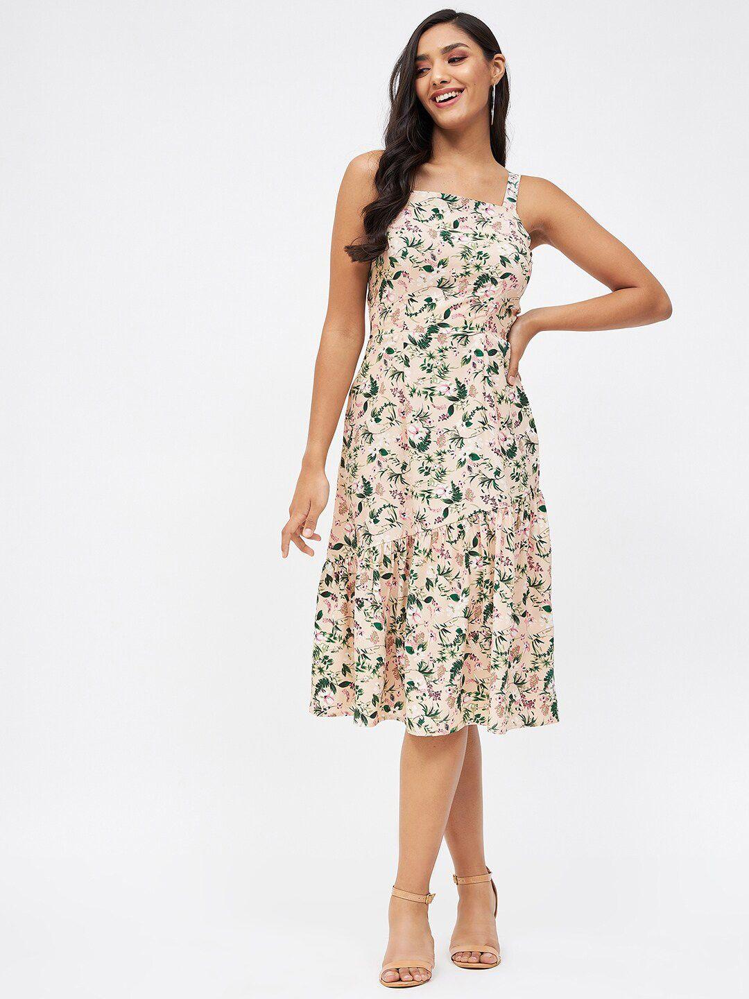 kibo floral crepe a-line midi dress