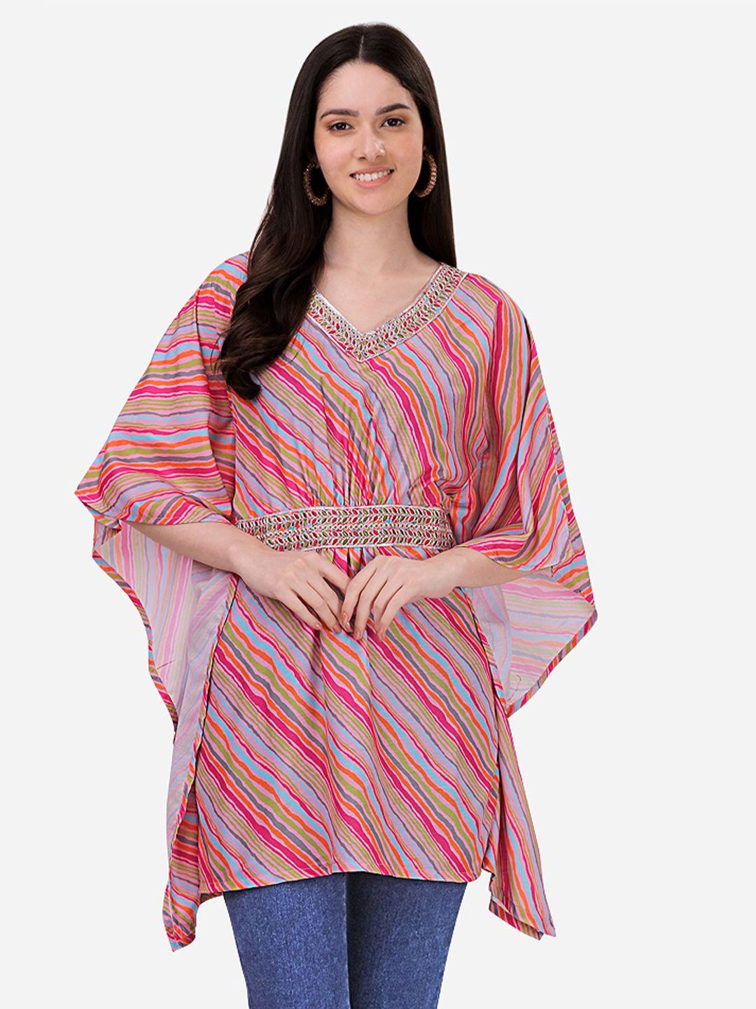 here&now printed v-neck kaftan kurti