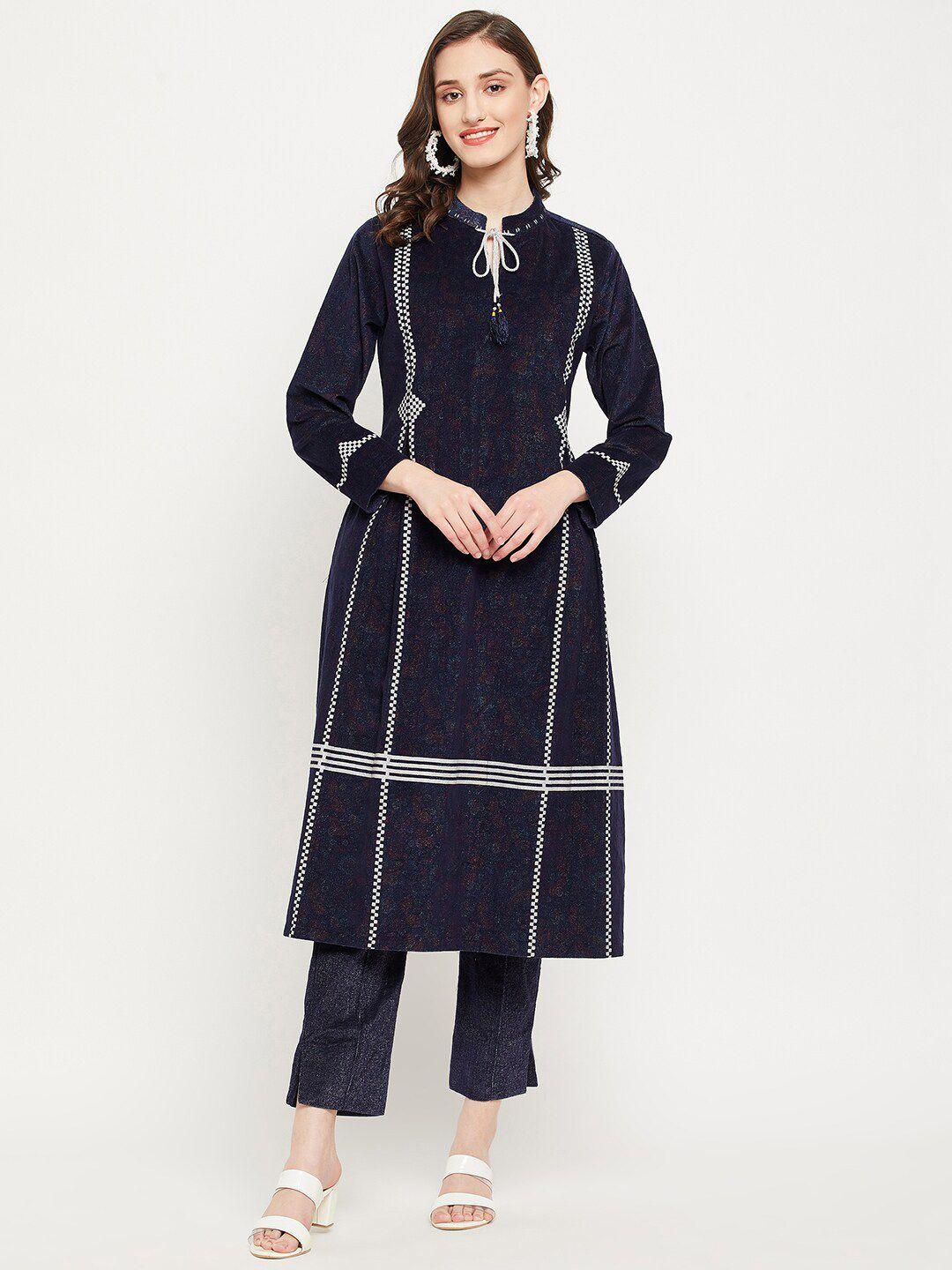 zigo women printed kurta with trousers