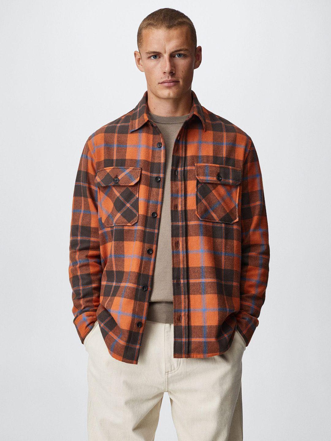 mango man tartan checked cotton sustainable shacket