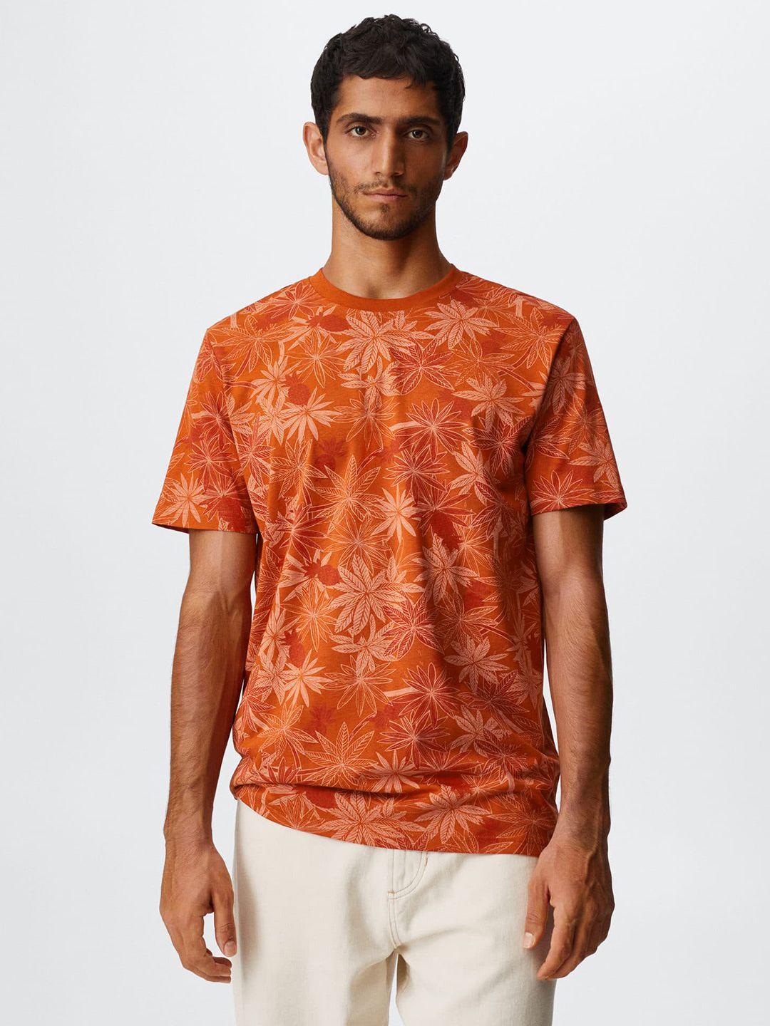 mango man printed tropical pure cotton sustainabe t-shirt