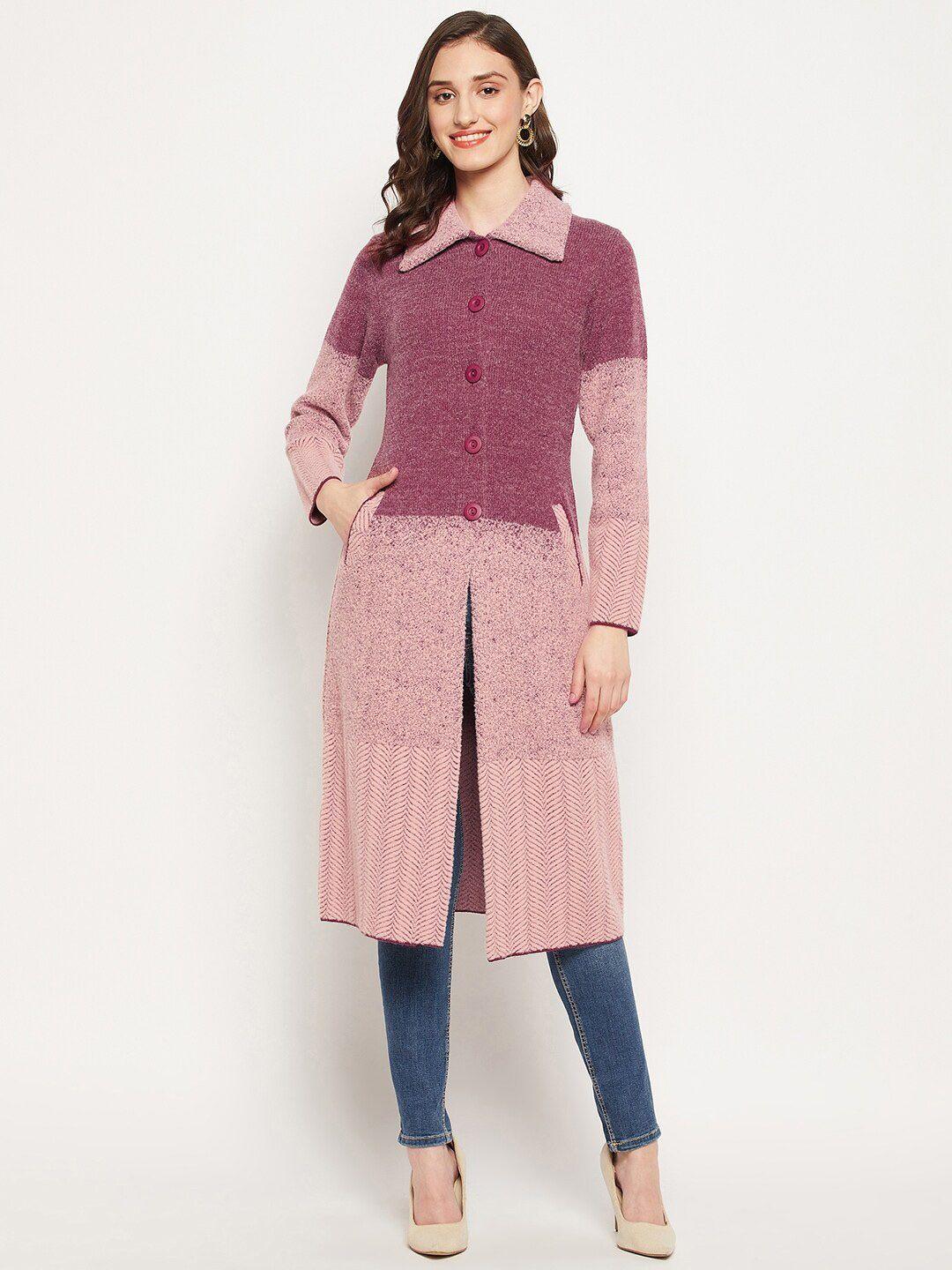 zigo colourblocked wool longline sweater