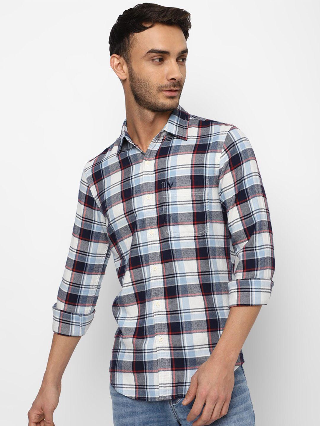 american eagle outfitters men slim fit tartan checks checked pure cotton casual shirt