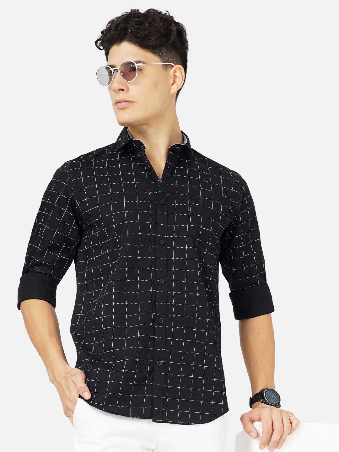 soratia men grid tattersall checked casual shirt