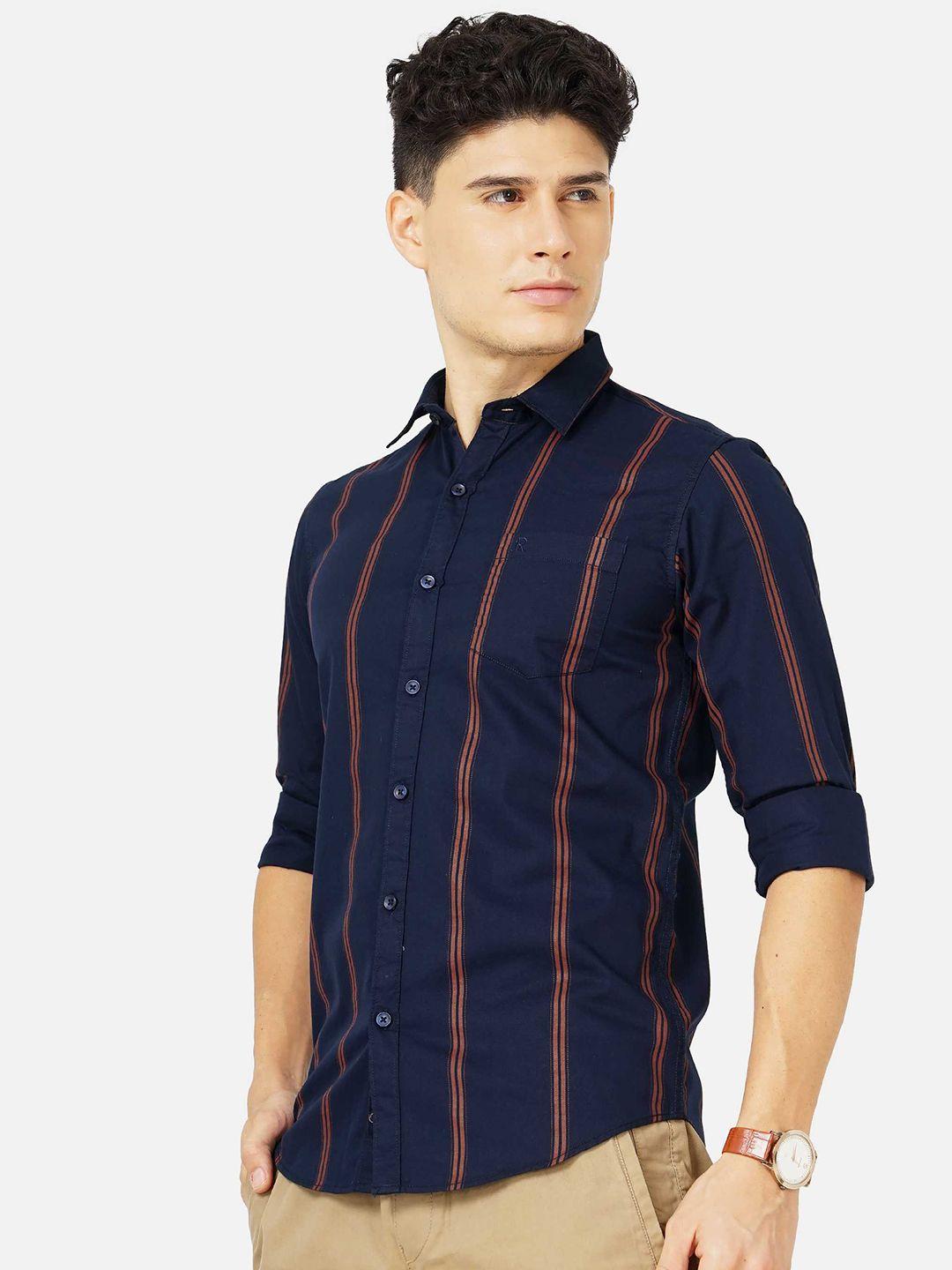 soratia men cotton vertical  striped casual shirt