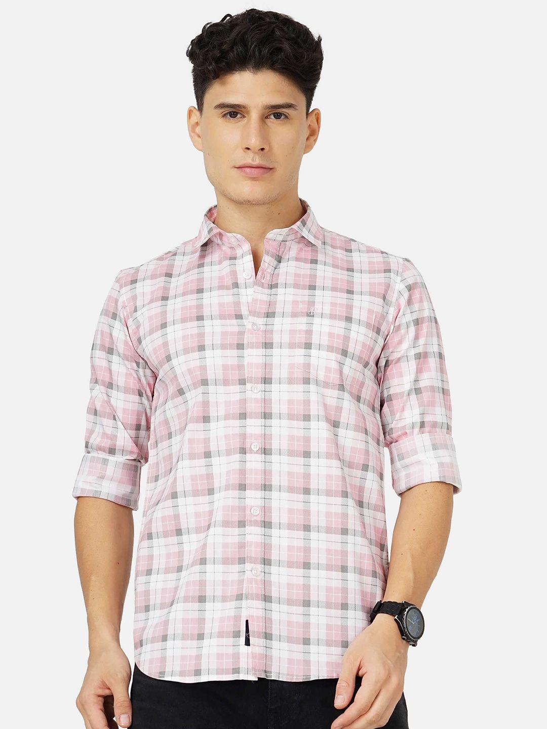 soratia men cotton checked casual shirt