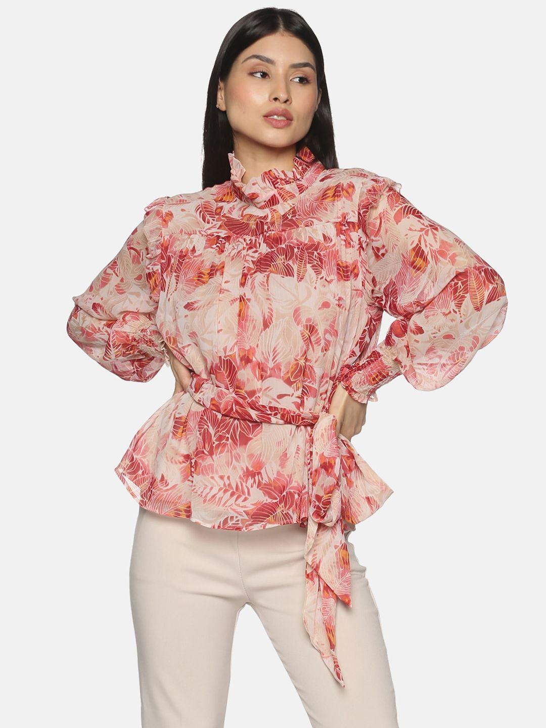 isu floral print chiffon top